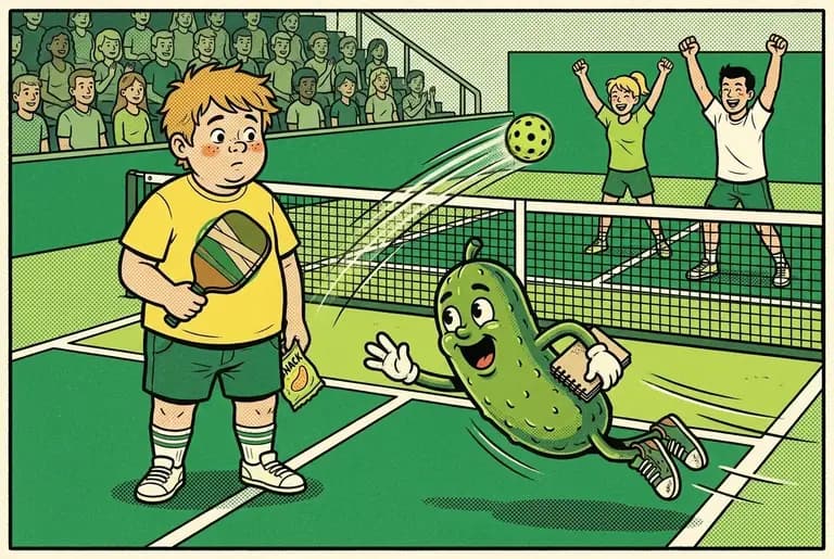 Round one disaster: young Dill lunges across Sam's side of the court taking every ball while Sam stands untouched; the ball rockets past them both.