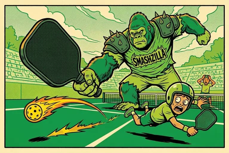 Smashzilla unleashes a monstrous smash that streaks past a terrified diving player.