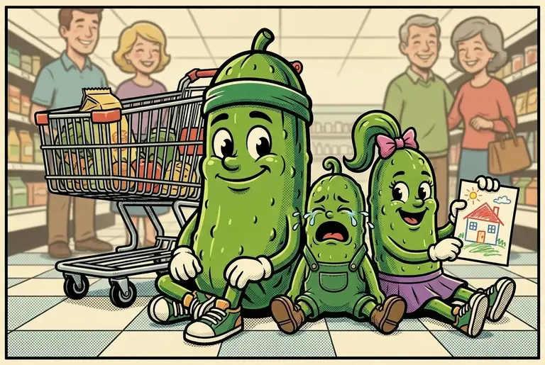 Dill parks the cart, sits down cross-legged on the tile next to wailing Bud, says nothing, and waits; Cori sits down too.